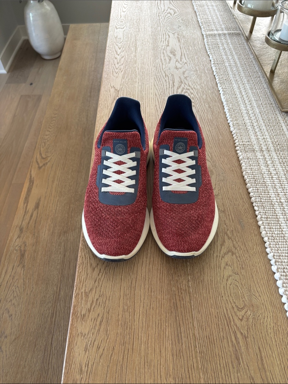Men's Casual Peter Millar Red Knit Slide on Sneakers